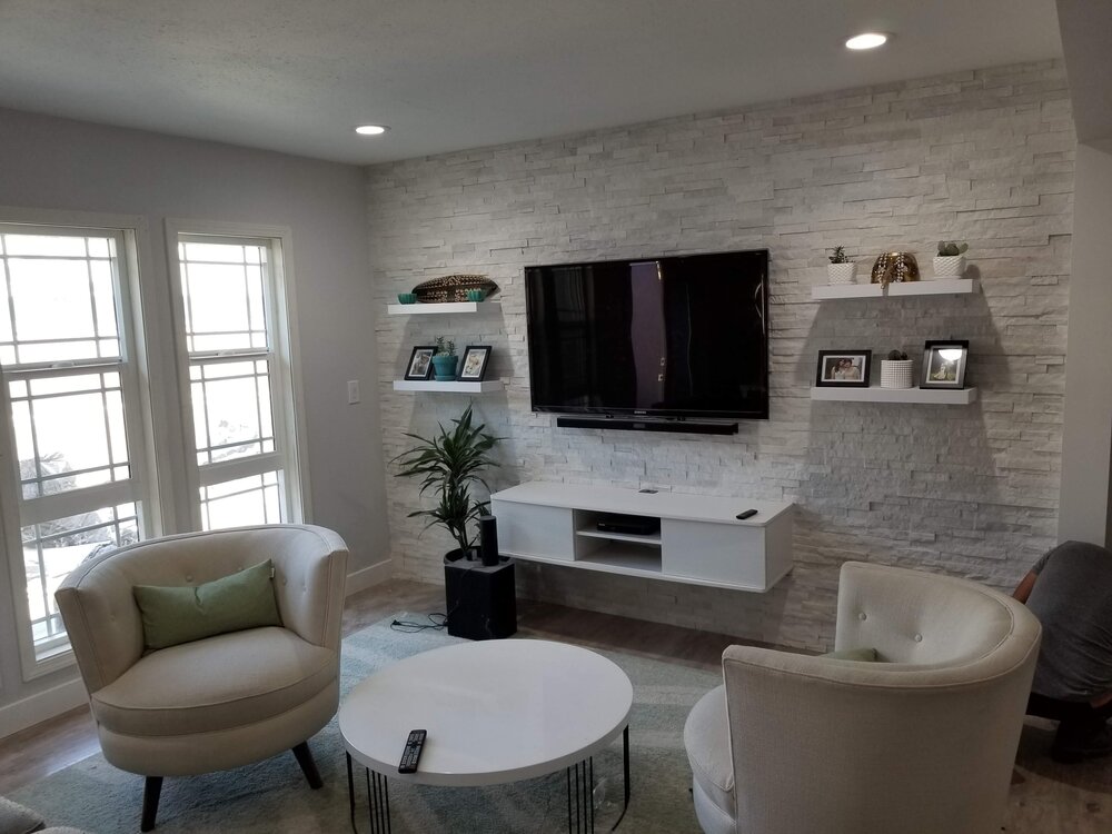 Garage conversion before and after view