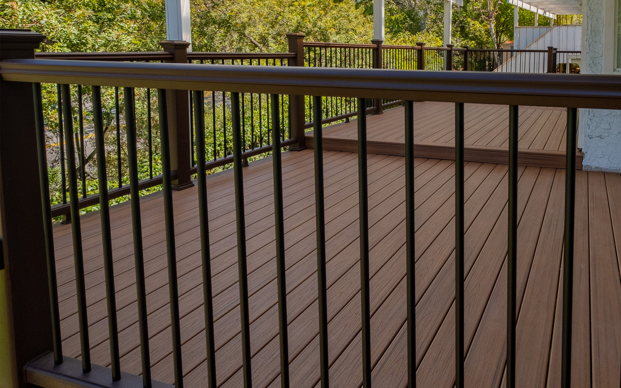 Completed backyard deck in Los Angeles