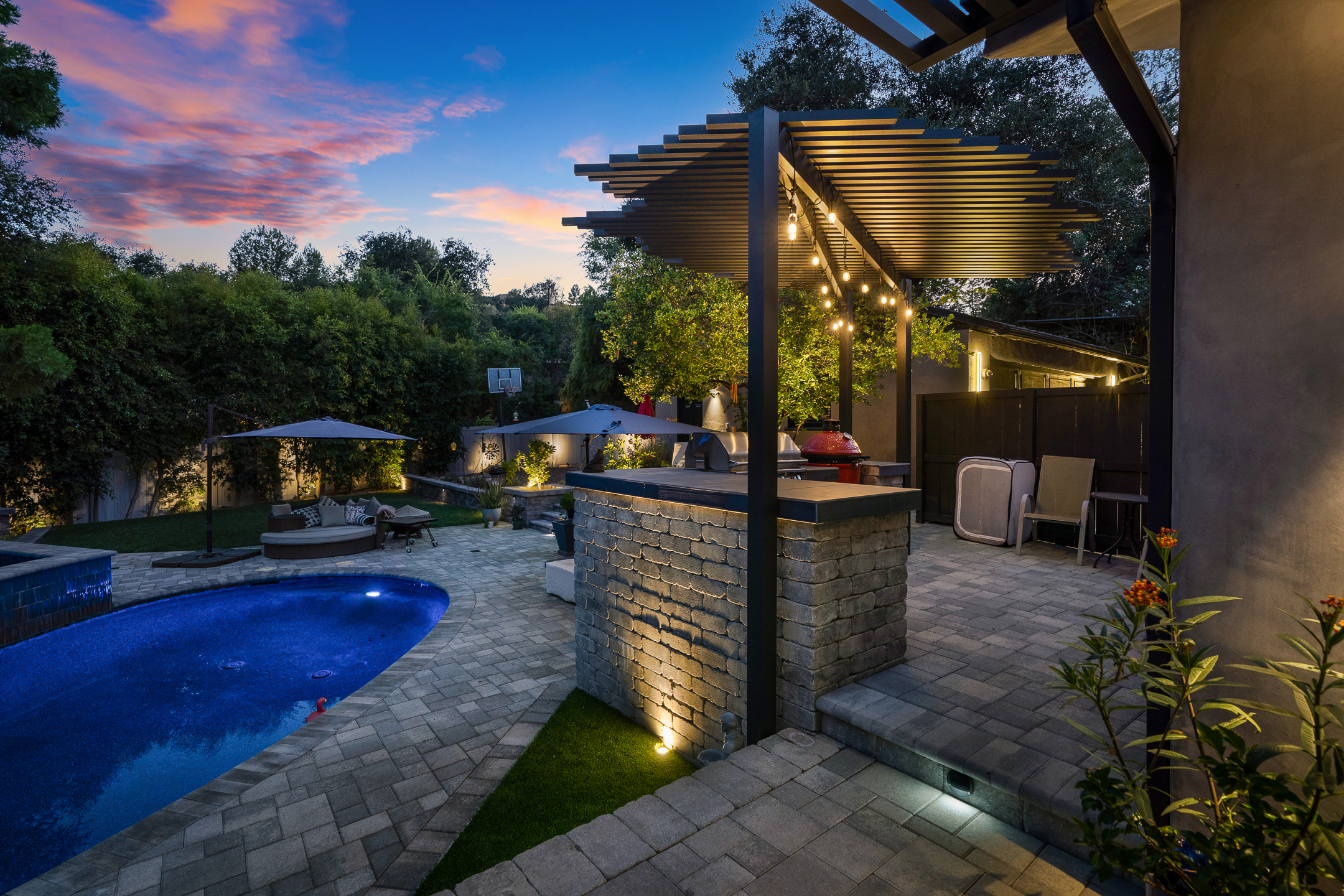 Pergola with dining area setup