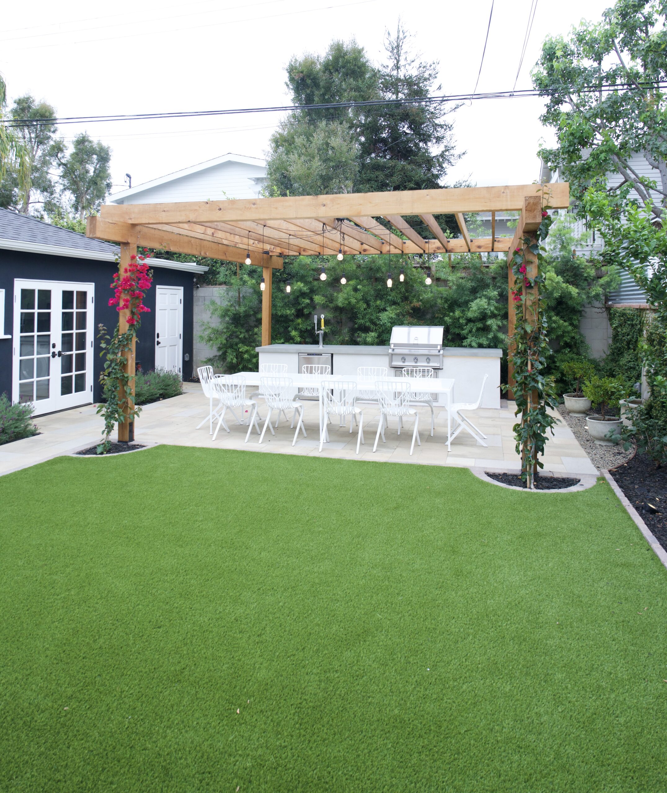 Patio cover with seating area