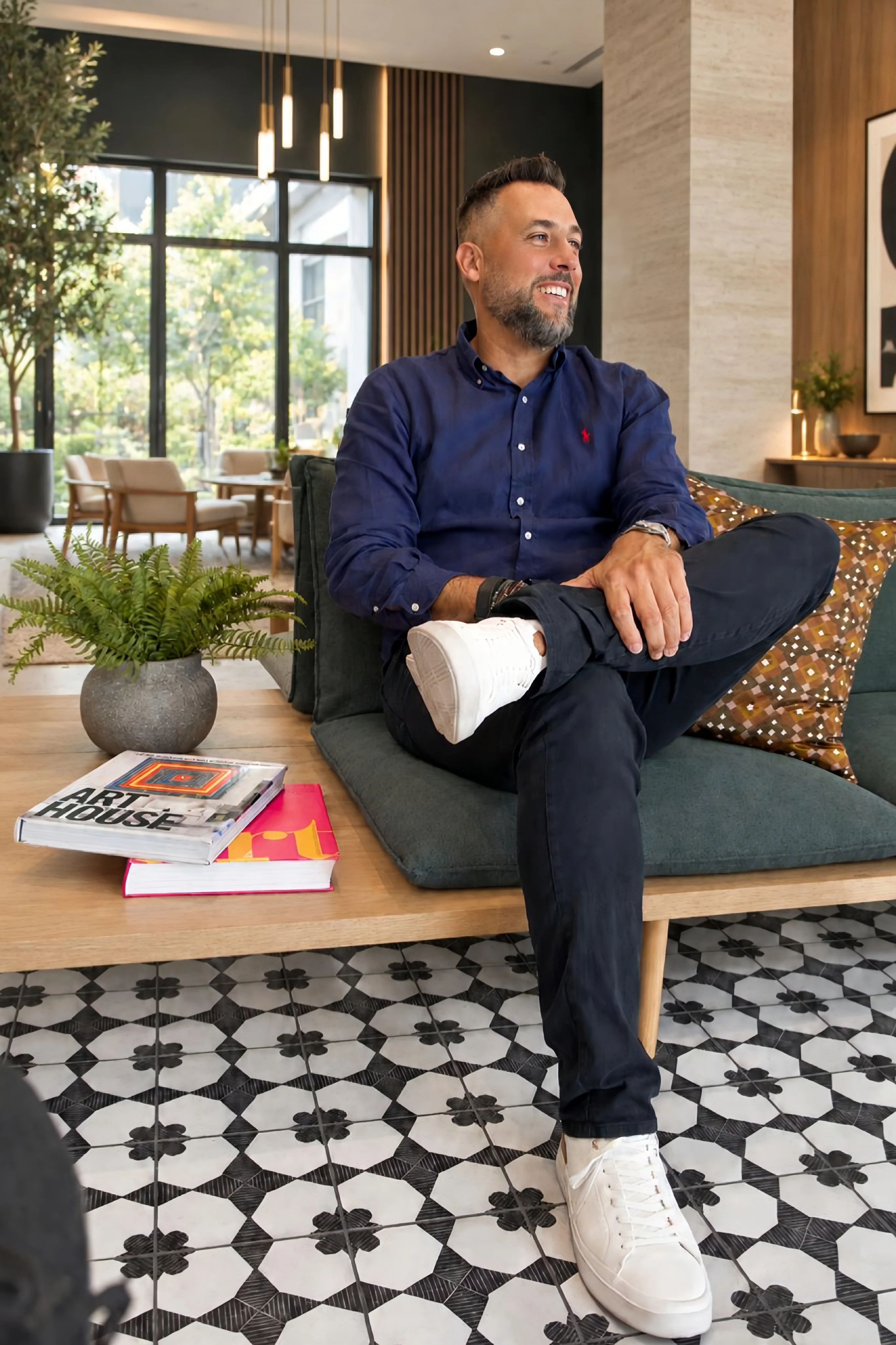 Lior Ohayon, founder of Adept Builders & Design, in a finished Los Angeles home
